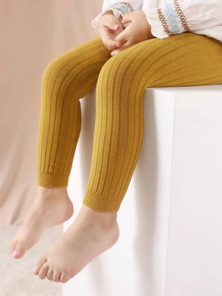 Toddler Girls Knit Leggings - Mustard